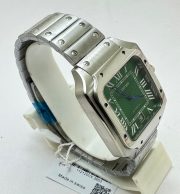 Cartier Santos 100 Steel Green Swiss Automatic Watch - Image 4