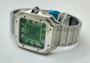 Cartier Santos 100 Steel Green Swiss Automatic Watch - Image 5