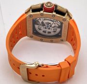 Richard Mille RM11 Rose Gold Orange Rubber Strap Swiss Automatic Watch - Image 6