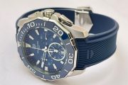 Tag Heuer Aquaracer Calibre 5 Chronograph Blue Rubber Strap Watch - Image 4