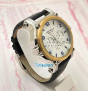 Mont Blanc White Chronograph Leather Strap Watch A - Image 4