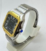 Cartier Santos 100 Dual Tone Black Swiss Automatic Watch - Image 3