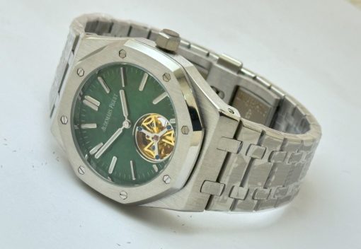 Audemars Piguet Royal Oak Tourbillon Dimpled Dial Green Swiss Automatic Watch - Image 5
