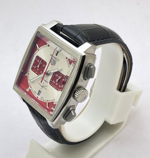 Tag Heuer Monaco Caliber 12 Red & White Watch - Image 3