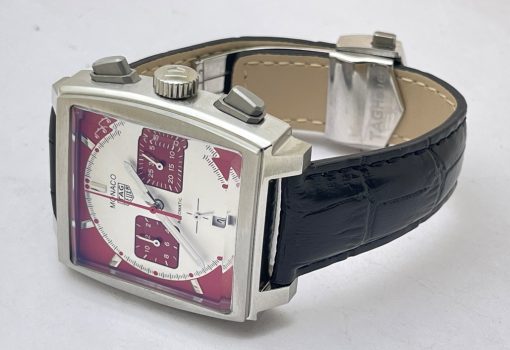 Tag Heuer Monaco Caliber 12 Red & White Watch - Image 5