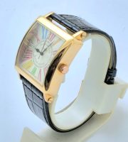 Franck Muller Square Master Rose Gold Color Dreams Roman Mark Leather Strap Watch - Image 3