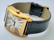 Franck Muller Square Master Rose Gold Color Dreams Roman Mark Leather Strap Watch - Image 5