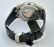 Audemars Piguet Royal Oak Steel Black Leather Strap Swiss Automatic Watch - Image 6