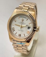 Rolex Day-Date White Rose Gold Swiss Automatic Watch - Image 2