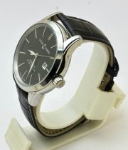 Ulysse Nardin Classico Steel Black Leather Strap Swiss Automatic Watch - Image 3