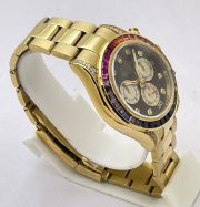 Rolex Cosmograph Daytona Rainbow Jewels Swiss ETA 7750 Valjoux Movement Watch - Image 5