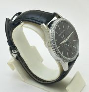 Patek Philippe GMT Annual Calendar Sun Moon Diamond Bezel Black Dial Swiss Automatic Watch - Image 4