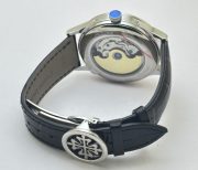 Patek Philippe GMT Annual Calendar Sun Moon Diamond Bezel Black Dial Swiss Automatic Watch - Image 6