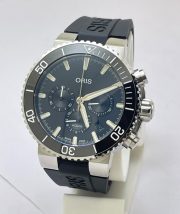 Oris Aquis Chronograph Black Rubber Strap Watch - Image 2