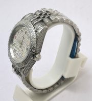 Rolex Day-Date Diamond Steel Swiss ETA 7750 Valjoux Automatic Movement Watch - Image 4