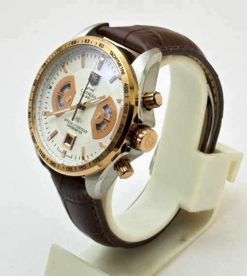 Tag Heuer Grand Carrera Calibre 17 RS 2 Dual Tone Leather Strap Watch - Image 3