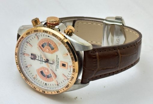 Tag Heuer Grand Carrera Calibre 17 RS 2 Dual Tone Leather Strap Watch - Image 5