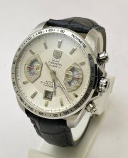 Tag Heuer Grand Carrera Calibre 17 Leather Strap White Swiss ETA 7750 Valjoux Movement Automatic Watch - Image 2