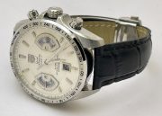 Tag Heuer Grand Carrera Calibre 17 Leather Strap White Swiss ETA 7750 Valjoux Movement Automatic Watch - Image 5