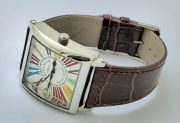 Franck Muller Square Master Steel Color Dreams Roman Mark Leather Strap Watch - Image 5