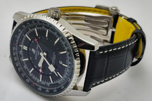 Breitling Navitimer GMT Black Leather Strap Swiss Automatic Watch - Image 5