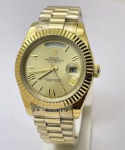 Rolex Day-Date Roman Mark Golden Swiss Automatic Watch - Image 2