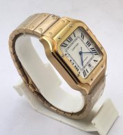 Cartier Santos 100 White Rose Gold Swiss Automatic Watch - Image 4
