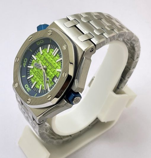 Audemars Piguet Diver Steel Bracelet Green Swiss Automatic Watch - Image 3