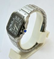 Cartier Santos 100 Steel Black Bezel Swiss Automatic Watch - Image 3