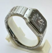 Cartier Santos 100 Steel Black Bezel Swiss Automatic Watch - Image 4