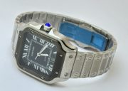 Cartier Santos 100 Steel Black Bezel Swiss Automatic Watch - Image 5