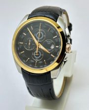 Tissot Couturier Chronograph Black Leather Strap Watch - Image 2
