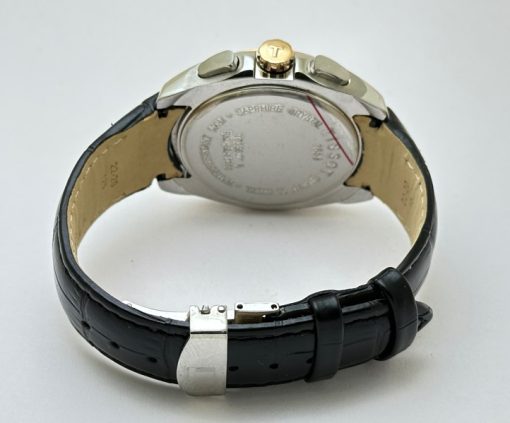 Tissot Couturier Chronograph Black Leather Strap Watch - Image 6