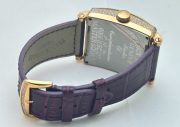 Franck Muller Master Square Full Diamond Leather Strap Watch - Image 6