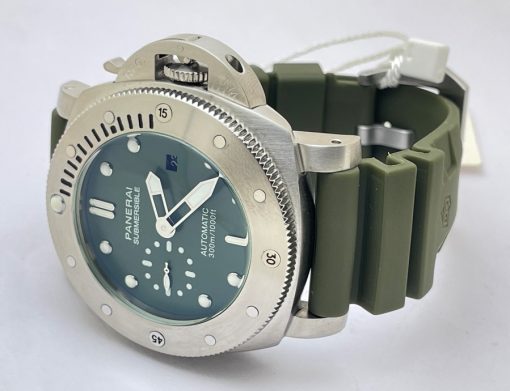 Panerai Submersible Green Rubber Strap Swiss Automatic Watch - Image 5