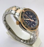 Omega Seamaster Planet Ocean Black Chronograph Dual Tone Watch - Image 4