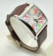 Franck Muller Square Master Steel Color Dreams Leather Strap Watch - Image 4