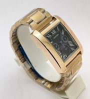Cartier Tank Day-Date Moon Phase Black Rose Gold Watch - Image 4