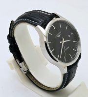 Longines Master Collection Black Steel 2 Leather Strap Swiss Automatic Watch - Image 4