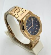 Audemars Piguet Royal Oak Rose Gold BLUE Swiss Automatic Watch - Image 4