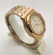 Audemars Piguet Royal Oak Rose Gold White Swiss Automatic Watch - Image 4