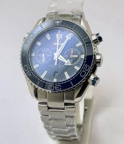 Omega Seamaster Planet Ocean Chronograph Blue SWISS ETA 2250 Valjoux Automatic Watch - Image 2