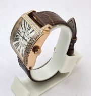 Franck Muller Master Square Diamond Rose Gold Leather Strap Watch - Image 3