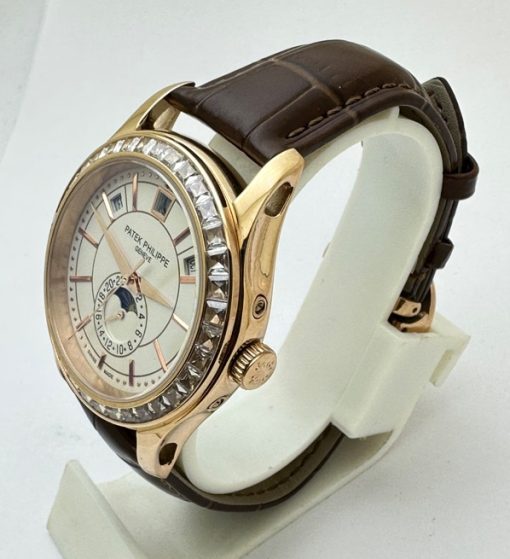 Patek Philippe Complications Annual Calendar White Diamond Bezel Swiss Automatic Watch - Image 3