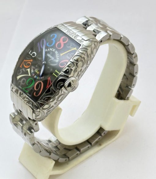 Franck Muller Crazy Hours Croco Black Steel Swiss Automatic Watch - Image 3