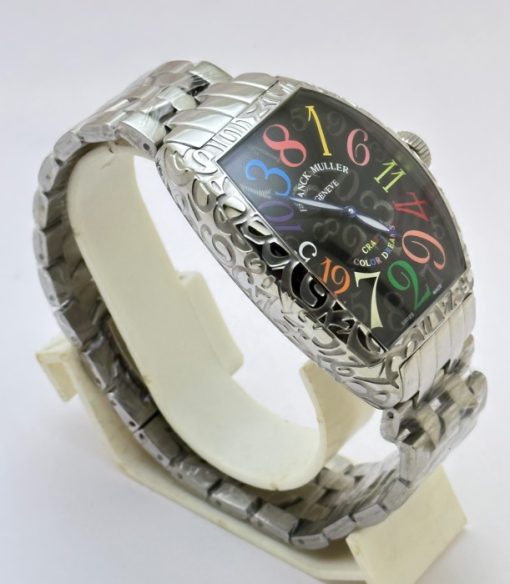 Franck Muller Crazy Hours Croco Black Steel Swiss Automatic Watch - Image 4