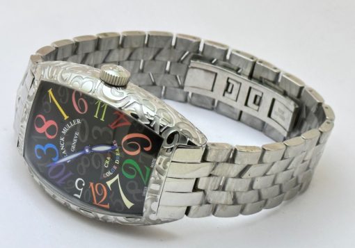 Franck Muller Crazy Hours Croco Black Steel Swiss Automatic Watch - Image 5