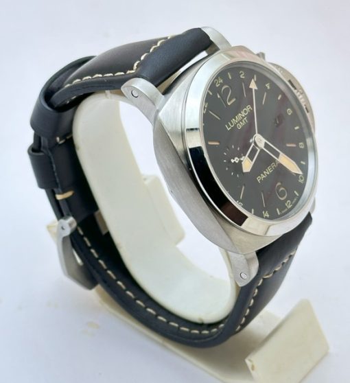 Panerai GMT Steel Black Strap Swiss Automatic Watch - Image 4