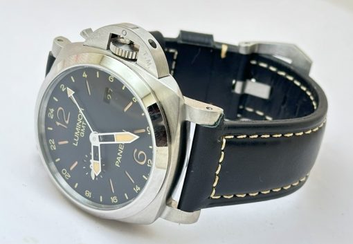 Panerai GMT Steel Black Strap Swiss Automatic Watch - Image 5