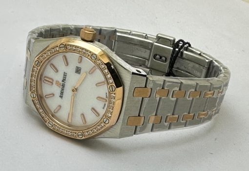 Audemars Piguet Royal Oak Diamond White Mother Of Pearl Dual Tone Ladies Watch - Image 5
